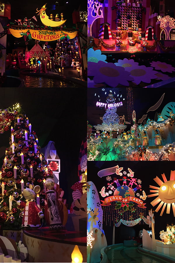 Christmas in Disneyland, Christmas in Disneyland 2017, Disneyland 2017, Disneyland It's a Small World,Disneyland It's a Small World ride