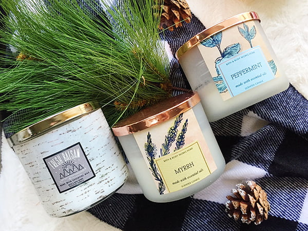 Winter candles, Bath and Body Works Candles, Bath and Body Works Myrrh, Bath and Body Works Peppermint Candle, Bath and Body Works Fresh Balsam Candle, 